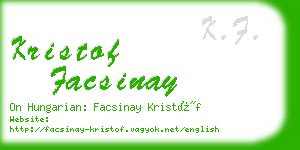 kristof facsinay business card